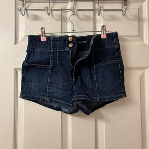No Boundaries Dark Blue Mini Denim Shorts